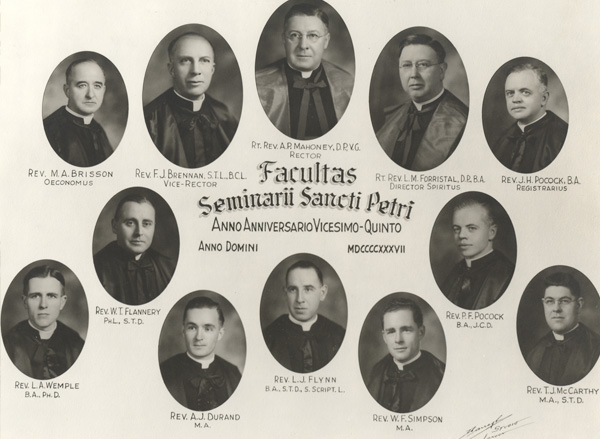 St. Peter’s Seminary’s class of 1937 included among its members Fr. Philip Pocock, second row far right, who would go on to become archbishop of Toronto. He is one of 23 alumni who went on to the episcopacy.