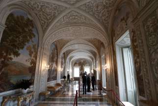 A hallway is seen in the papal villa at Castel Gandolfo, Italy, Oct. 21. Private areas of the papal villa are now open to the public. Although many popes over the centuries have spent their summers at Castel Gandolfo, Pope Francis has chosen to remain in Rome.