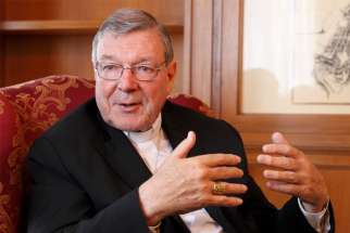 Australian Cardinal George Pell is pictured in a May 8, 2014, photo.