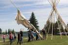 A traditional Blackfoot teepee was erected on St. Mary’s campus as part of the Indigenous Voices lecture series last summer.