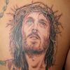 A tattoo of Jesus Christ’s head done by Shawn Legrow which he submitted to the Northern Ink Xposure Tattoo Show earning his shop a booth during the weekend event in June.