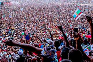Supporters of the All Progressives Congress political party attend a campaign rally in Taraba, Nigeria, Feb. 7, 2019, ahead of the presidential elections. Nigerian bishops are urging voters to reflect and pray ahead of the country&#039;s Feb. 16 elections.