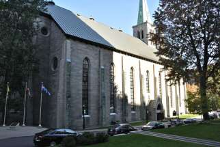 St. Patrick’s Basilica’s green space and parking lot are being sold to a French-language business school. The funds will be used for an endowment fund for the downtown Montreal church.