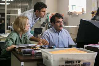 Rachel McAdams, Mark Ruffalo and Brian d&#039;Arcy James star in a scene from the movie &quot;Spotlight.&quot; A Brazilian priest mentioned in the movie committed suicide while in custody Aug. 7. 