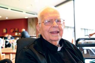 Msgr. Vincent Foy in his 99th year is celebrating 75 years as a priest. 