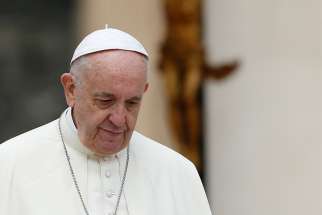  Pope Francis is pictured during his general audience in St. Peter&#039;s Square at the Vatican April 18. 