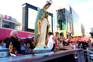 Our Lady of the Cape presides over the Rosary Bowl held at Lansdowne Park in Ottawa.