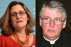 President of the Canadian bishops&#039; conference Bishop Douglas Crosby of Hamilton, right, has denounced a speech by Canadian Foreign Minister Chrystia Freeland where she suggests that sexual reproductive rights have become a cornerstone of the nation’s foreign policy.
