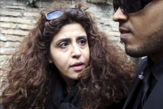 Italian laywoman Francesca Chaouqui arriving the trial at the Vatican on March 14. Chaouqui is one of five people on trial for leaking confidential Vatican documents that were published in two books. (CNS photo/Alessandro Bianchi, Reuters)