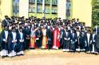 Seminarians and leaders of the Nigerian Bigard Memorial Seminary pose during the 24th matriculation ceremony for the philosophy department March 1. The seminary is celebrating its 100th birthday.