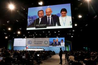  COP24 President Michal Kurtyka speaks during a final session of the U.N. climate change conference in Katowice, Poland, Dec. 15.