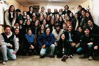 One of the group of young people who feed homeless in Montevideo, Uruguay is the Luceros Movement. They are made up of more than 100 volunteers who gather Mondays and Wednesdays to prepare more than 100 meals.