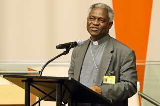 &quot;We cannot love God when we do not appreciate or care for what God has made,&quot; says Ghanaian Cardinal Peter Turkson, president of the Pontifical Council for Justice and Peace. The cardinal, pictured in a 2015 file photo, made the comments in an Oct. 31 interview with the Catholic Times, newspaper of the Diocese of Columbus, Ohio.