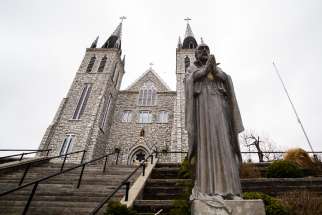 A statue of St. Jean de Brebeuf at Martyrs&#039; Shrine at Midland, Ont. 