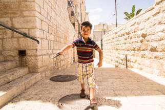 This Palestinian boy playing in the back alleys of Bethlehem may be able to dream of a better future, in part because of   over $2 million Development and Peace spent in 2015-2016 to support community development, health and education programs in the Palestinian Territories.
