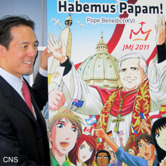 Jonathan Lin runs Manga Hero, which may well be the world's only publisher of Catholic manga comics.