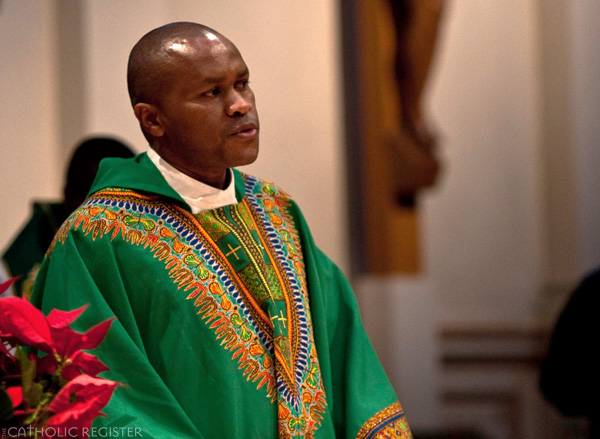 Jesuit Father William Mbugua urged the 300 gathered for the mass, 'We are not just victims of our history. We have to ask, what is it that God has given us, even in the midst of suffering?'