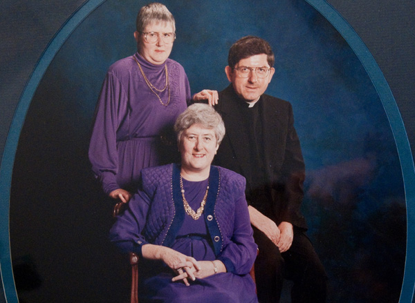 The Collins’ siblings, Cathy, seated, Thomas and Patricia.