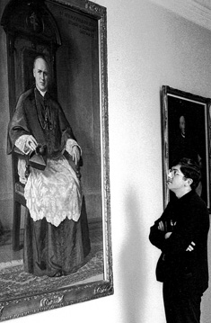 Then-Fr. Collins stands in front of a large painting of Bishop Michael Francis Fallon, the bishop of London who founded St. Peter’s Seminary back in 1912. Little did Collins know he would follow Fallon’s path to the episcopacy.