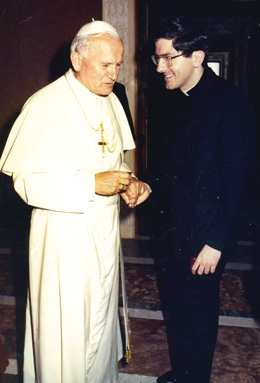 Collins with Pope John Paul II