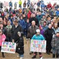 About 350 homeschooling parents and their children protested changes to the Education Act in front of the Alberta Legislature March 5. 