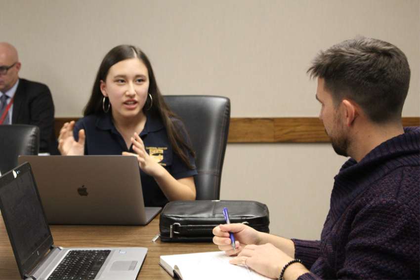 Taylor Dallin, a 2019-2020 TCDSB student trustee discussed the gender issue debate with Kyle Iannuzzi, a former student trustee.