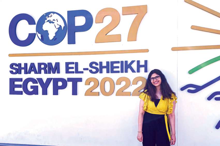 Yusra Shafi, Development and Peace’s delegate at the COP27 meetings in Egypt.