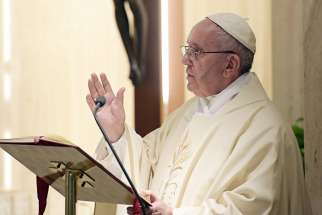 Pope Francis delivers his homily during Mass Sept. 27 in the chapel of the Domus Sanctae Marthae at the Vatican.