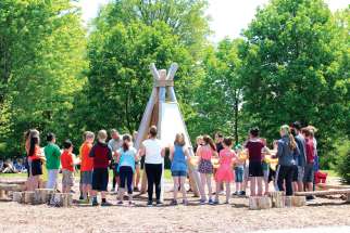 An outdoor classroom, this one with an Indigenous theme, has been built amid the green space at St. Nicholas Catholic Elementary School in Newmarket. 