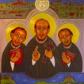 St. Francis Xavier, St. Ignatius of Loyola and Blessed Peter Faber are shown in an icon. Pope Francis issued a decree declaring one of his favorite Jesuits, Blessed Peter Faber, a saint.