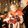 Cardinal Thomas ollins speaking to reporters at St. Michael&#039;s Cathedral February 29th. His sponsorship means a family of Iraqi Christian refugees should be in Canada before the end of April.