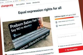 Two Lethbridge residents started two separate online petitions defending Lethbridge Pro-Life’s right to free speech.