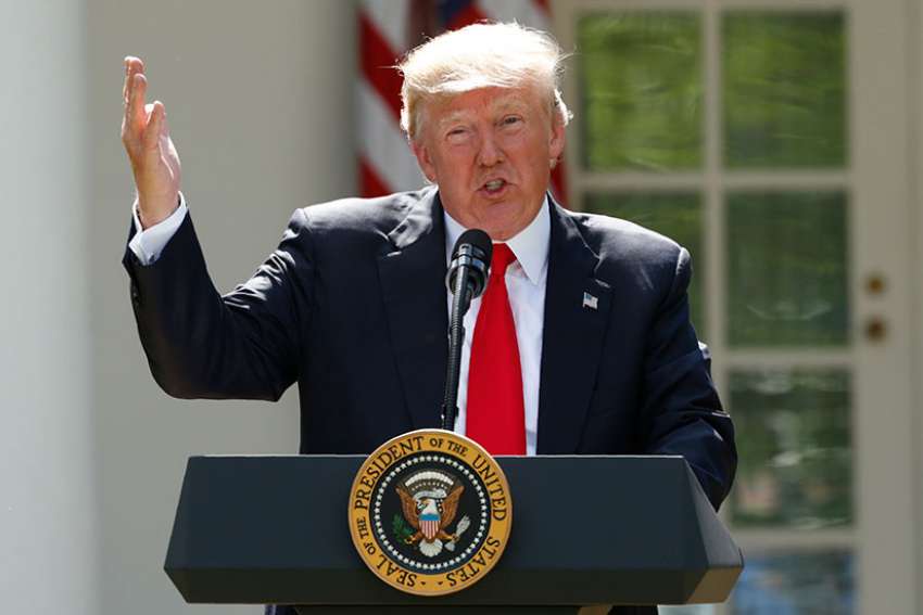  U.S. President Donald Trump announces his decision that the United States will withdraw from the landmark Paris climate agreement June 1 in the Rose Garden of the White House in Washington.