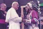 Pope John Paul met Indigenous leaders in Vancouver during his 1984 visit to Canada.