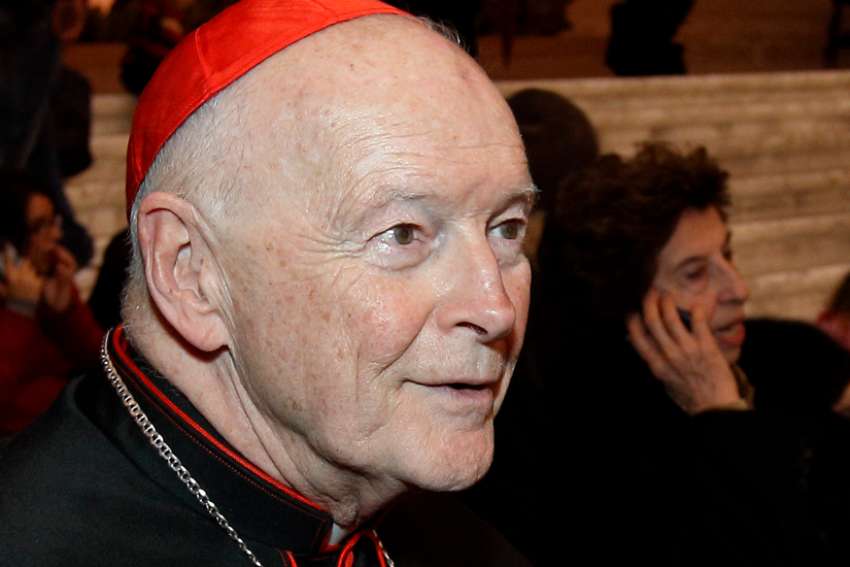 Then-Cardinal Theodore E. McCarrick attends a reception for new cardinals in Paul VI hall at the Vatican Nov. 20, 2010.