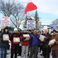 Last week protesters walked from Martyrs&#039; Shrine to Midland Town Hall to deliver boxes containing over 5,500 letters to Mayor Gord McKay.