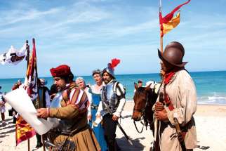 In a re-enactment of Ponce de Leon’s landing in Florida, the Spanish conquerors invoke the Doctrine of Discovery, which is still being debated centuries later.