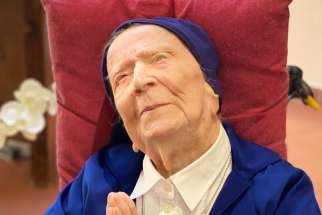 Sister André, a French Daughter of Charity who was the world&#039;s oldest known person, is pictured in an undated photo. Sister André died Jan. 17, 2023, at age 118 in a nursing home in Toulon, France.