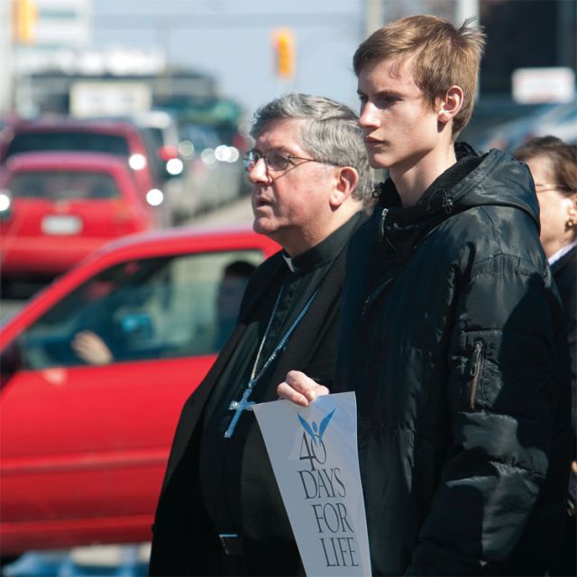 In years past, Cardinal Thomas Collins has joined the 40 Days for Life vigil in Toronto.
