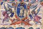 Rabula Gospels, a 6th c. Syrian illuminated Gospel book, folio 13v, Christ&#039;s Ascension.