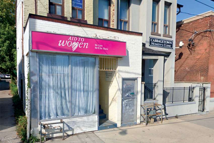 The Aid to Women crisis pregnancy centre in Toronto is located in the same building that houses an abortion clinic.