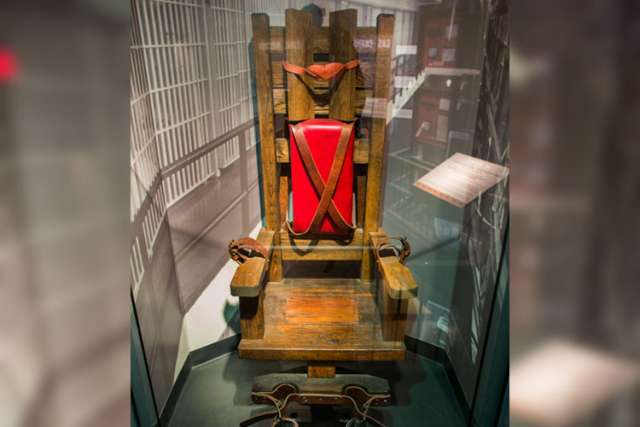 The electric chair that executed 125 men between 1916 and 1960 in Tennessee is seen on display at the National Museum of Crime and Punishment in Washington March 5. 