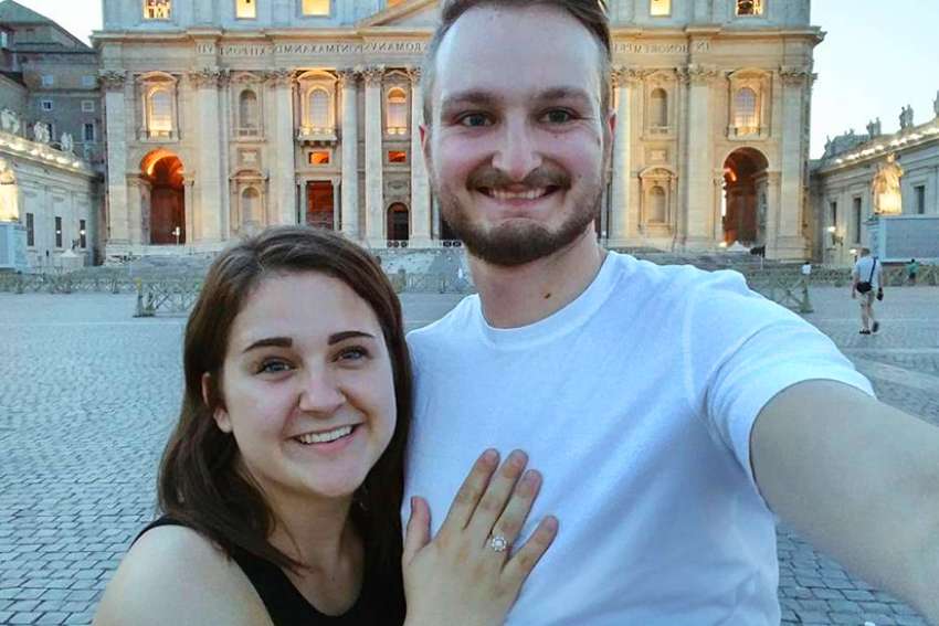 &quot;My now-fiancé and I travelled to Europe last summer and on a sweaty Roman day, after a four-hour Vatican tour, he got down on one knee in St. Peter’s Square and proposed.&quot; 