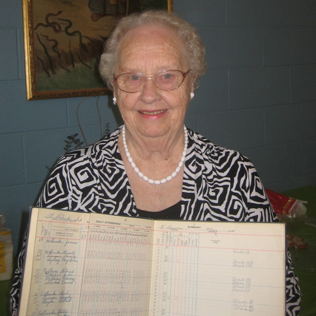 Dolores White, who from 1960-74 ran the one-room school in Kearney, Ont. (Photo by Lorraine Williams)