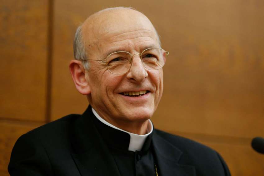 Spanish Msgr. Fernando Ocariz, the newly elected head of Opus Dei, is pictured during a media opportunity at the University of the Holy Cross in Rome Jan. 24. His appointment was approved the previous day by Pope Francis. 