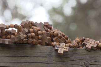Olive wood rosaries made in Bethlehem for World Youth Day pilgrims in Panama. 