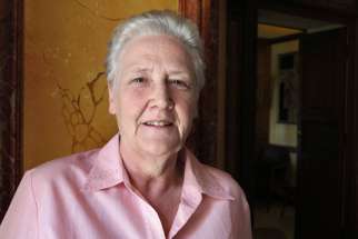 Marie Collins, a clerical sexual abuse survivor from Ireland and a member of the new Pontifical Commission for the Protection of Minors, poses for a photo during a conference on child protection at the Pontifical Irish College in Rome July 9. Collins was present during Pope Francis&#039; July 7 meeting with six men and women who had been abused by clergy.