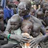 Internally displaced people are seen Jan. 12 in Pibor after fleeing violence in South Sudan. Catholic officials in South Sudan say they are frustrated that their efforts to build peace in the infant country are threatened, but they have not given up.