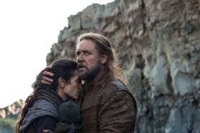 Jennifer Connelly and Russell Crowe star in a scene from the movie &quot;Noah.&quot; The film is one of several biblical epics Hollywood is expected to release in coming weeks.