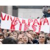 A sign with the words &quot;Viva il Papa&quot; (Long Live the Pope) is seen in the Vatican&#039;s St. Peter&#039;s Square as Pope Benedict XVI leads the Angelus from the window of his apartment above the square Feb. 26. The sign also mentions the Italian town of Riesi in Sicily.